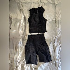 Women's Black Leopard Print Intimates Set